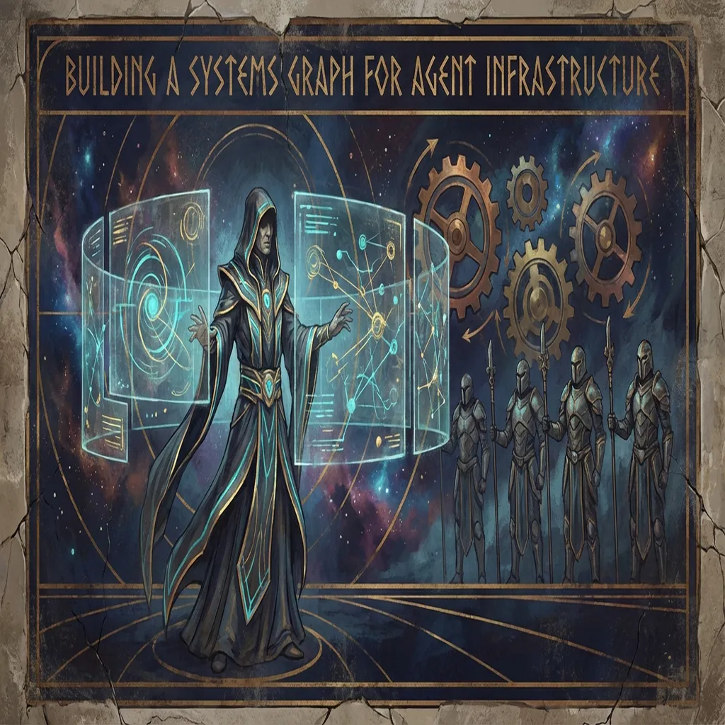 A network of interconnected nodes representing agent infrastructure dependencies