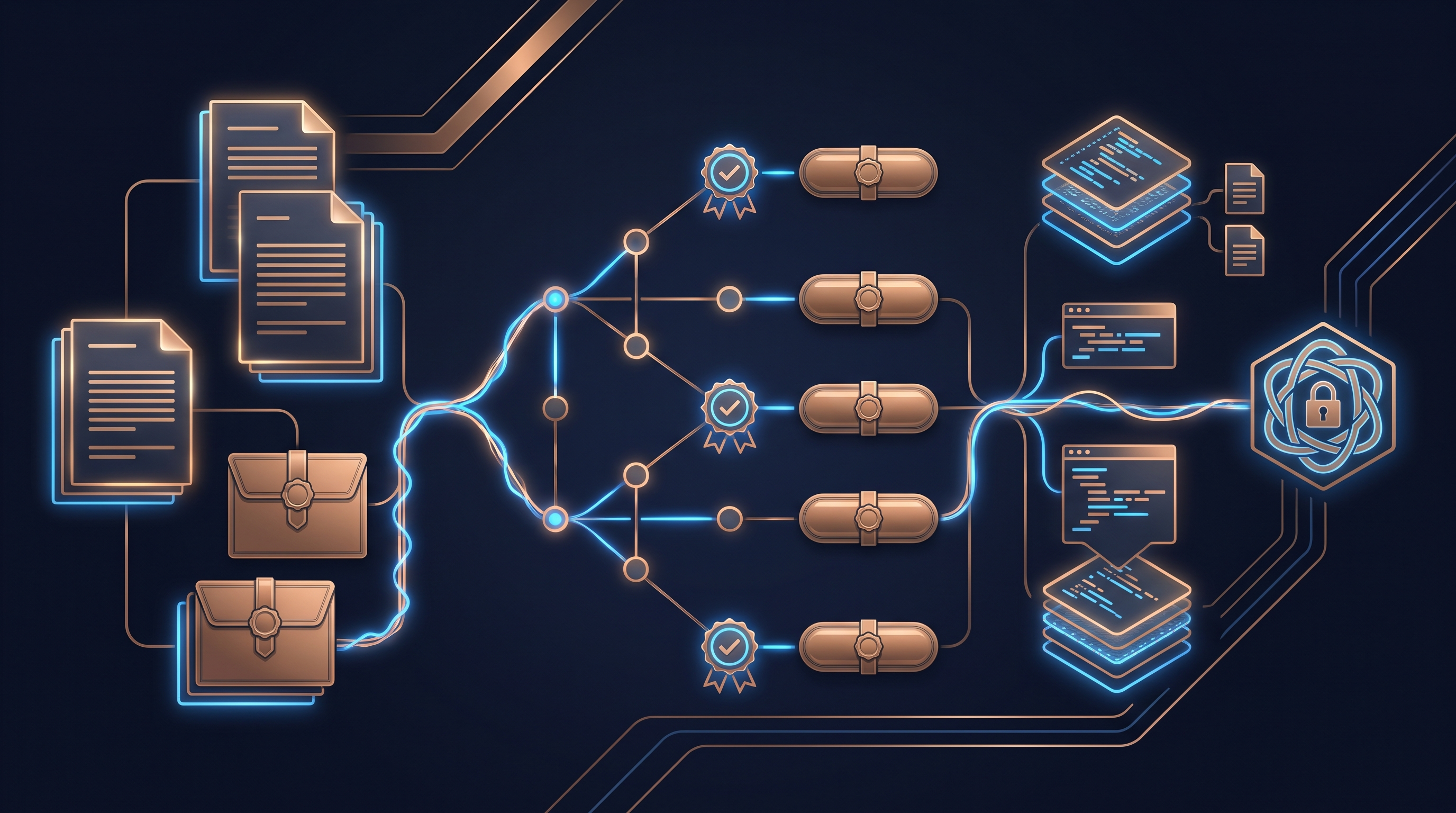 Source evidence remains connected to dependency decisions, proof checkpoints, and code artifacts